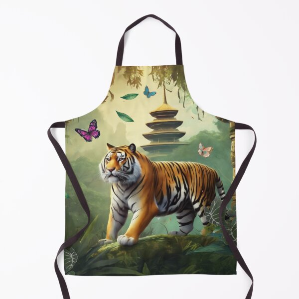 Item preview, Tiger and butterfly, plants, flowers, nature, pagoda, China designed and sold by Sugar Wisdom .