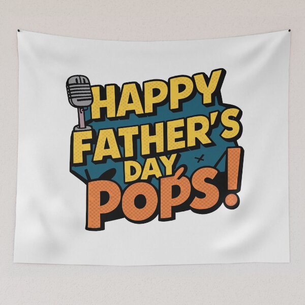 Item preview, Retro Comic Book Father's Day Art: Happy Father's Day, Pops! designed and sold by HahaHandlesHub.