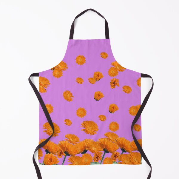 Item preview, Vibrant Orange Floral Pattern - Ideal for Shower Curtains, Pillows, Aprons, Duvets, and Comforters designed and sold by Suzana Djordjevic.