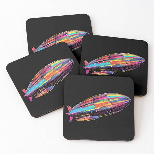 Item preview, Historical Zeppelin blimp airship colorful vibrant design designed and sold by Szkicerka.