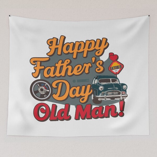 Item preview, Vintage Father's Day Car Art: Happy Father's Day, Old Man! designed and sold by HahaHandlesHub.