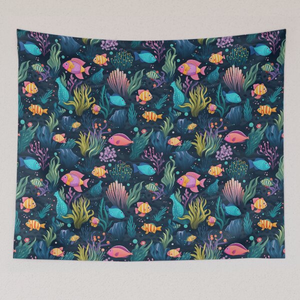 Aperçu de l'œuvre Sous la mer, poisson tropical Jewell Bright, corail créée et vendue par Jaydee001.