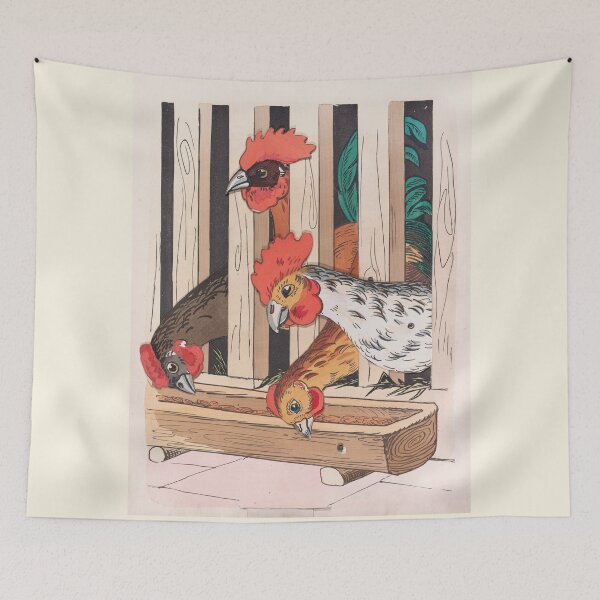 Item preview, The chickens  Vintage illustration designed and sold by Lacasadellora.