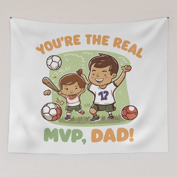 Item preview, Real MVP Dad: Heartwarming Father's Day Sports Art designed and sold by HahaHandlesHub.