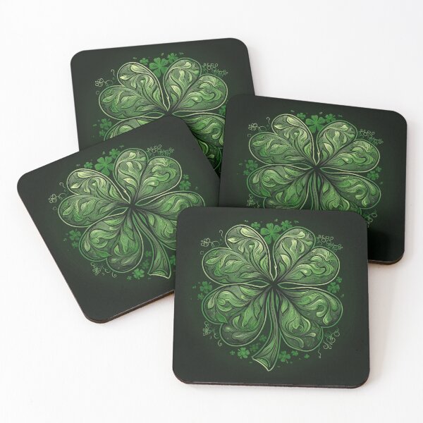 Item preview, Beautiful Shamrock Design on Black Background designed and sold by SpoonToonCnt.