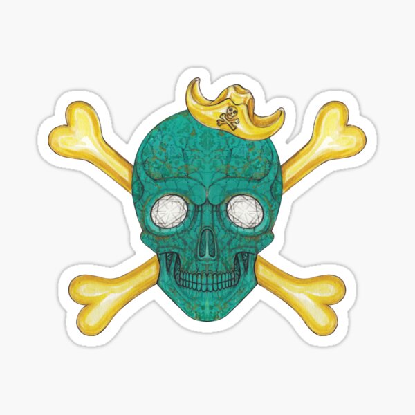 Item preview, Skull and crossbones set turquoise with gold. designed and sold by Jiwsurreal.