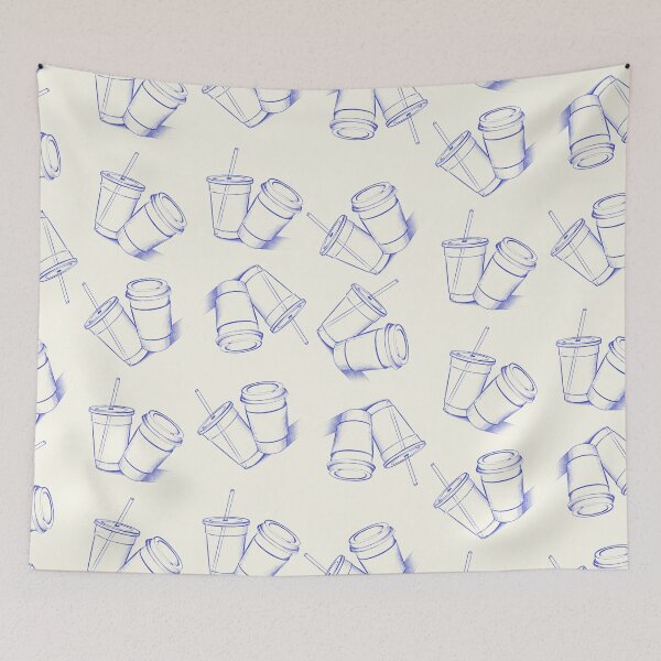 Item preview, Coffee pattern hand draw for coffee lovers designed and sold by Matoforma.