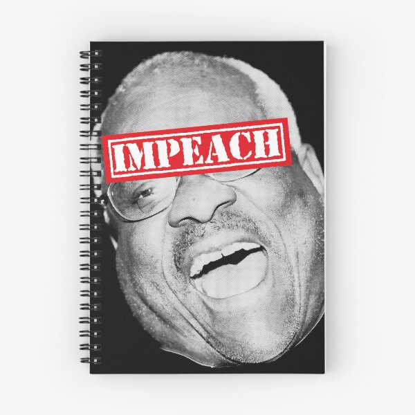 Item preview, Clarence Thomas Corrupt (impeach label bw) designed and sold by Thelittlelord.