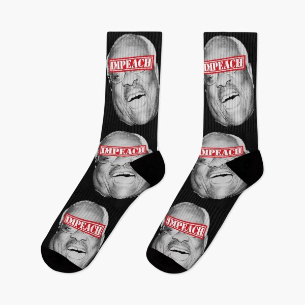 Item preview, Clarence Thomas Corrupt (impeach label bw) designed and sold by Thelittlelord.