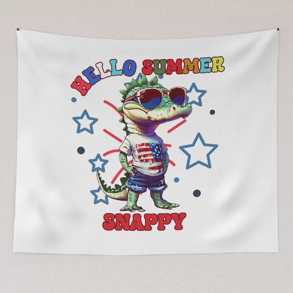Item preview, Cute Cartoon Little Crocodile Flag America Summet Shirt designed and sold by khetchDesign.