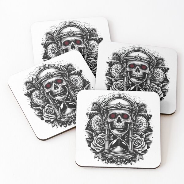 Item preview, Black and white skull with hourglasses and roses t-shirt designed and sold by Design Shop.