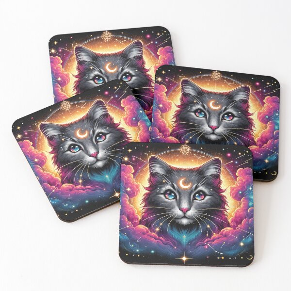 Item preview, Mystical Space Cat - Celestial Feline Art designed and sold by RetroPop23.