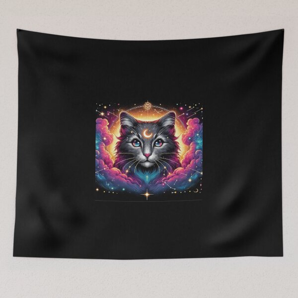 Item preview, Mystical Space Cat - Celestial Feline Art designed and sold by RetroPop23.