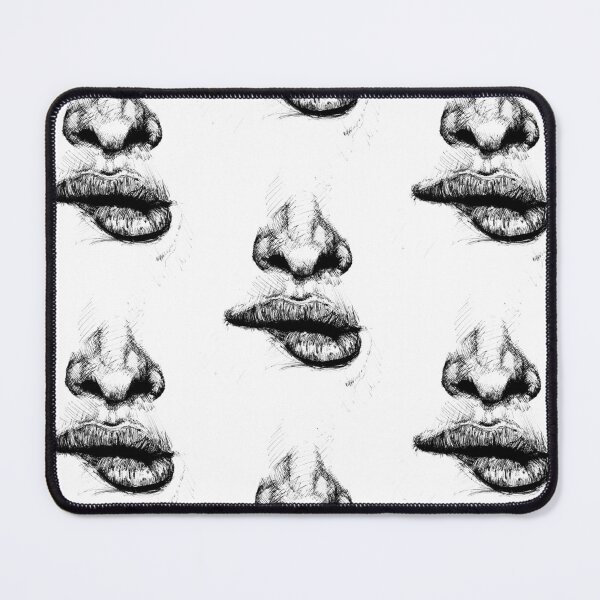 Item preview, Black pen illustration of a mouth biting its lips designed and sold by Arthur Loeuil.
