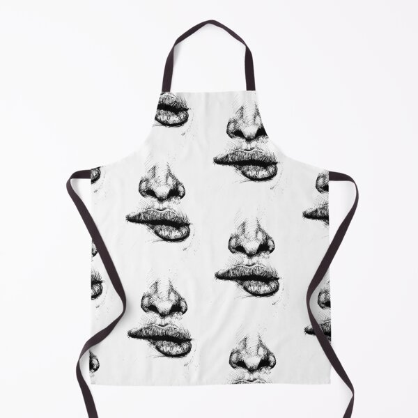 Item preview, Black pen illustration of a mouth biting its lips designed and sold by Arthur Loeuil.