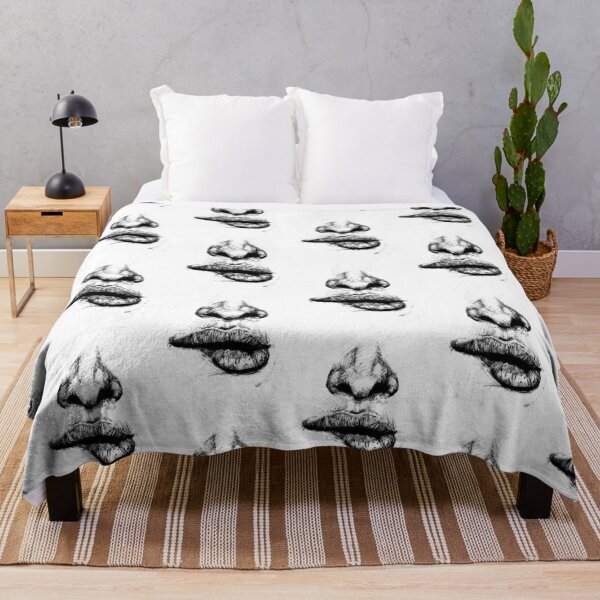 Item preview, Black pen illustration of a mouth biting its lips designed and sold by Arthur Loeuil.