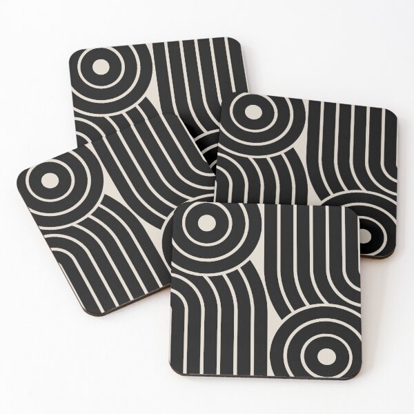 Item preview, Retro Style Geometric Minimal Design Black and Linen White designed and sold by tonymagnerart.