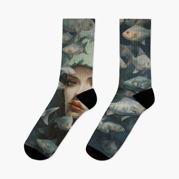 Item preview, Underwater. Young Girl and Fishes designed and sold by kuralesya.