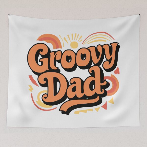 Item preview, Groovy Dad: Retro-Inspired Father's Day Typography Art designed and sold by HahaHandlesHub.