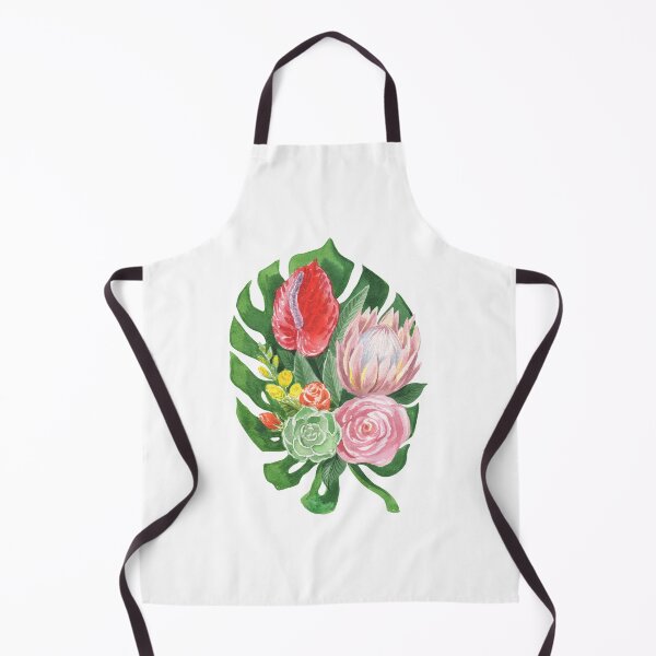 Item preview, Exotic Leaf Monstera With Watercolor Flowers Bouquet I designed and sold by Irina Sztukowski.