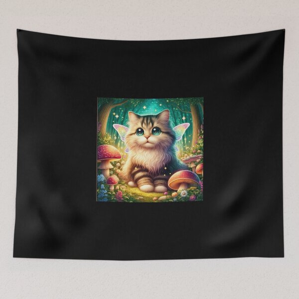 Item preview, Magical Fairy Cat in Enchanted Forest designed and sold by RetroPop23.