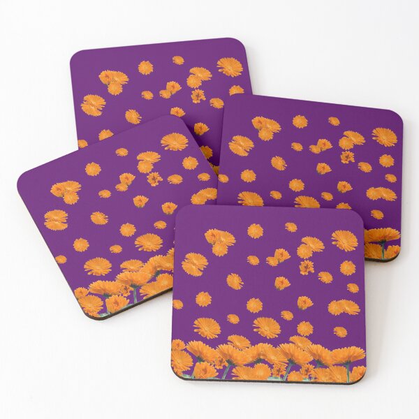 Item preview, Vibrant Orange Floral Pattern - Ideal for Shower Curtains, Pillows, Aprons, Duvets, and Comforters designed and sold by Suzana Djordjevic.