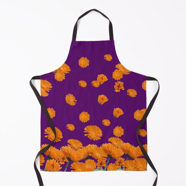 Item preview, Vibrant Orange Floral Pattern - Ideal for Shower Curtains, Pillows, Aprons, Duvets, and Comforters designed and sold by Suzana Djordjevic.