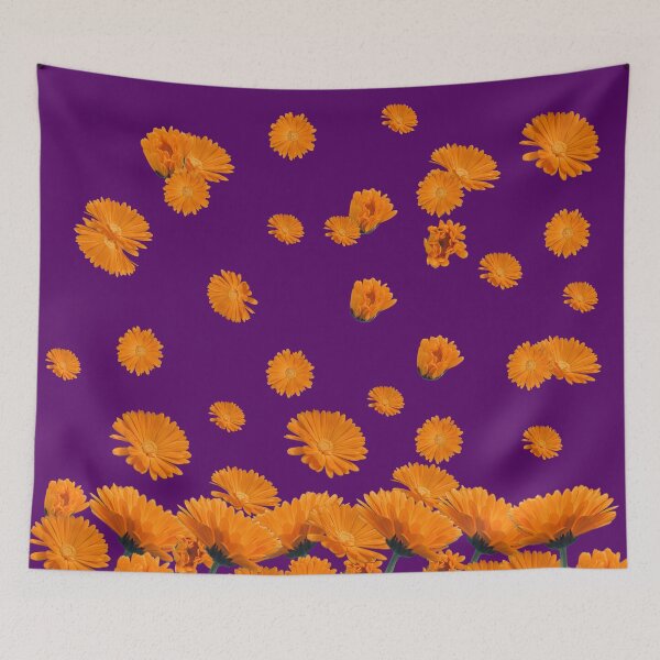 Item preview, Vibrant Orange Floral Pattern - Ideal for Shower Curtains, Pillows, Aprons, Duvets, and Comforters designed and sold by Suzana Djordjevic.