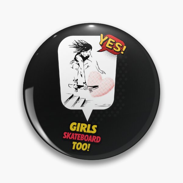 Item preview, Cartoon Comic Pop Art Design "Girls Skateboard Too" designed and sold by Cool Ts .