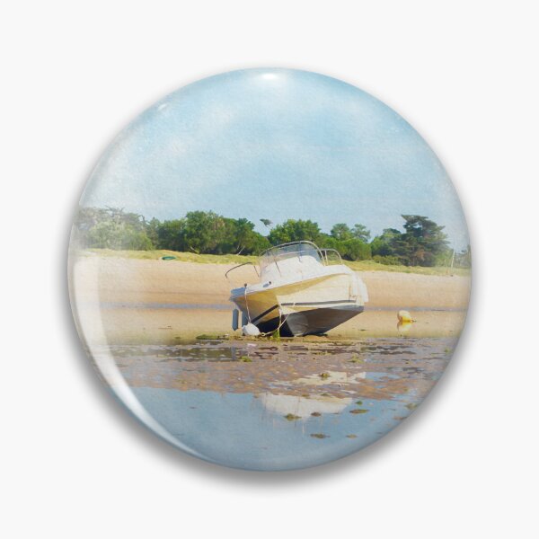 Item preview, boat laying on the beach in watercolor designed and sold by FotoMahieu.