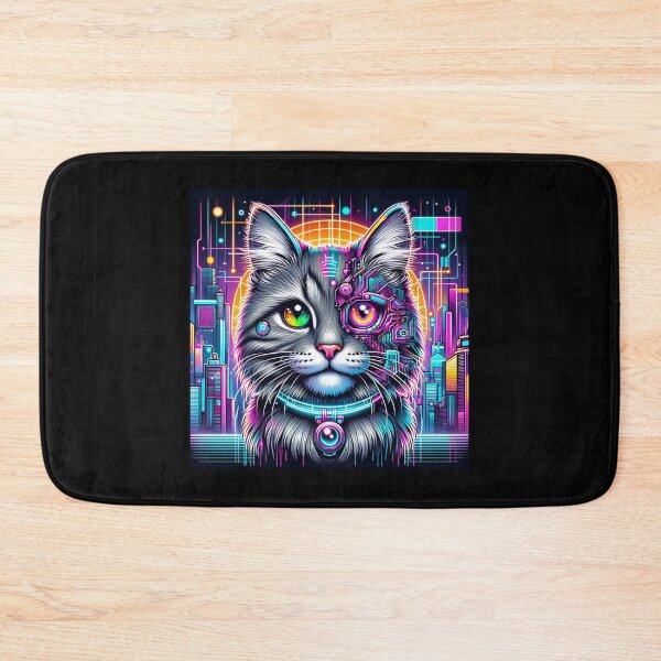 Item preview, Cyberpunk Neon Cat designed and sold by RetroPop23.