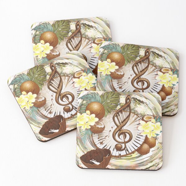 Item preview, tropical coconut musical note  designed and sold by Hen-C-Art.
