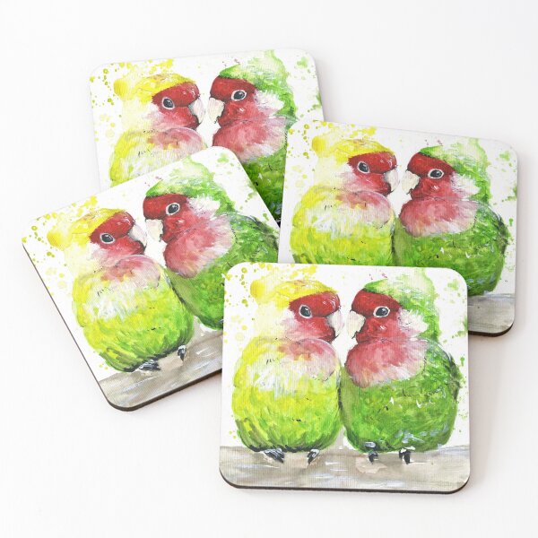 Item preview, Watercolour lovebirds designed and sold by Phoebe Roulston.
