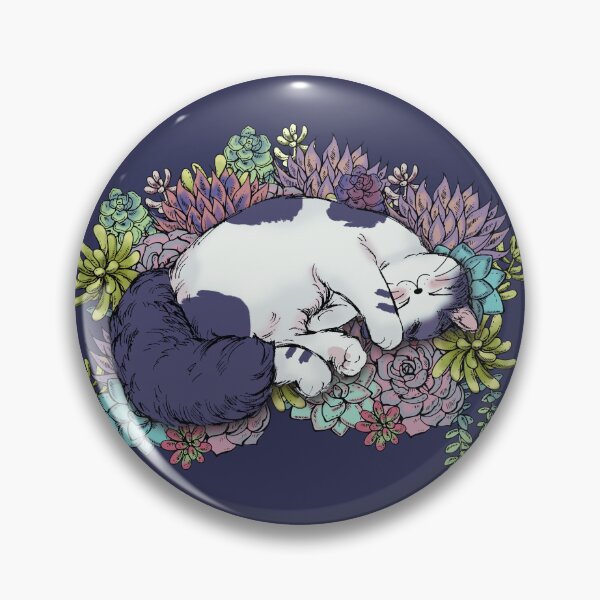 Item preview, Beautiful kitty sleeping on succulents designed and sold by MoonCatLab.