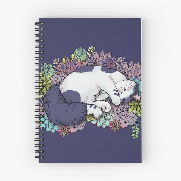 Item preview, Beautiful kitty sleeping on succulents designed and sold by MoonCatLab.