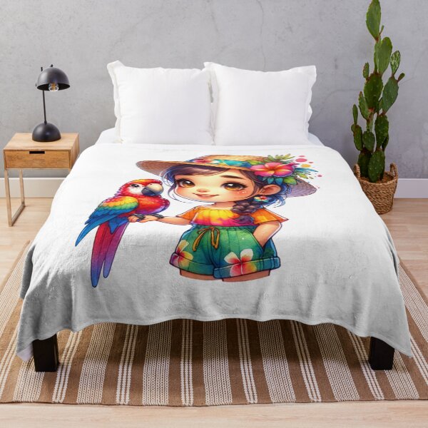 Item preview, Girl with flowers and bird designed and sold by warrior4print.
