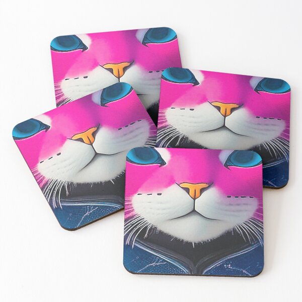 Item preview, Vivid Cyborg Cat Closeup  designed and sold by DFLC Prints.