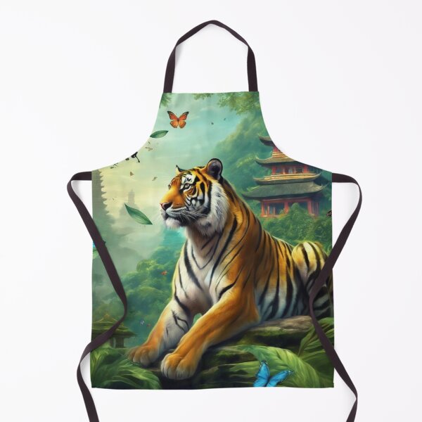 Item preview, Tiger and butterfly, plants, flowers, nature, pagoda, China designed and sold by Sugar Wisdom .