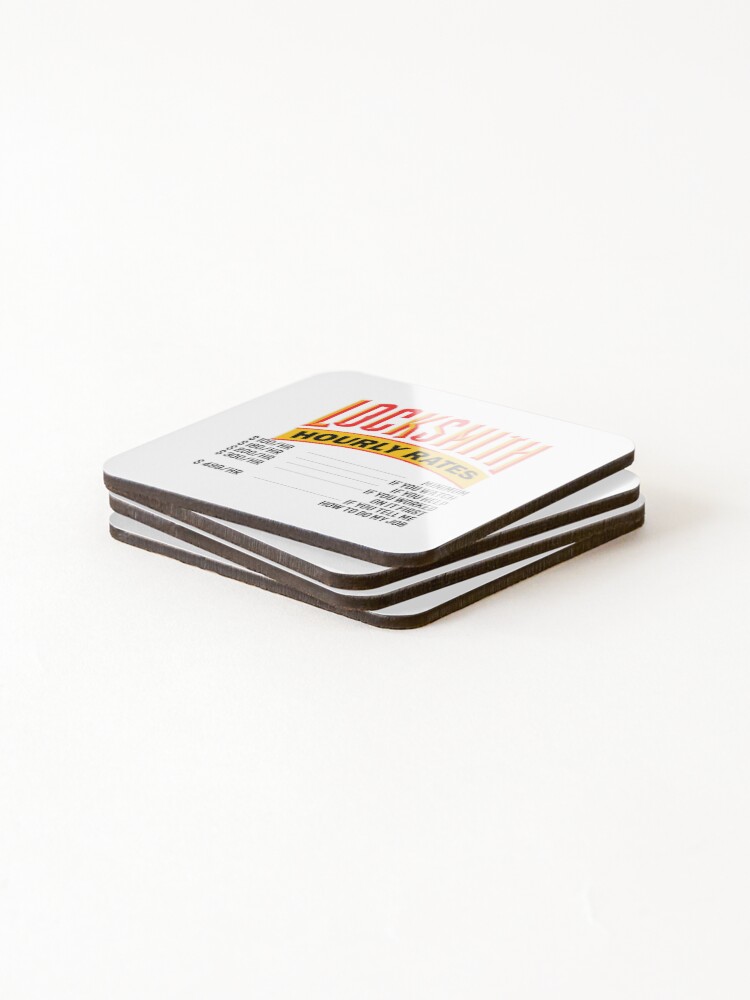 Thumbnail 4 of 5, Coasters (Set of 4), Locksmith Hourly Rates designed and sold by TeesYouWant.