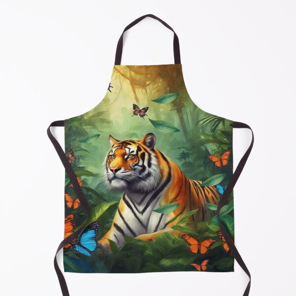Item preview, Tiger and butterfly, plants, flowers, nature, pagoda, China designed and sold by Sugar Wisdom .