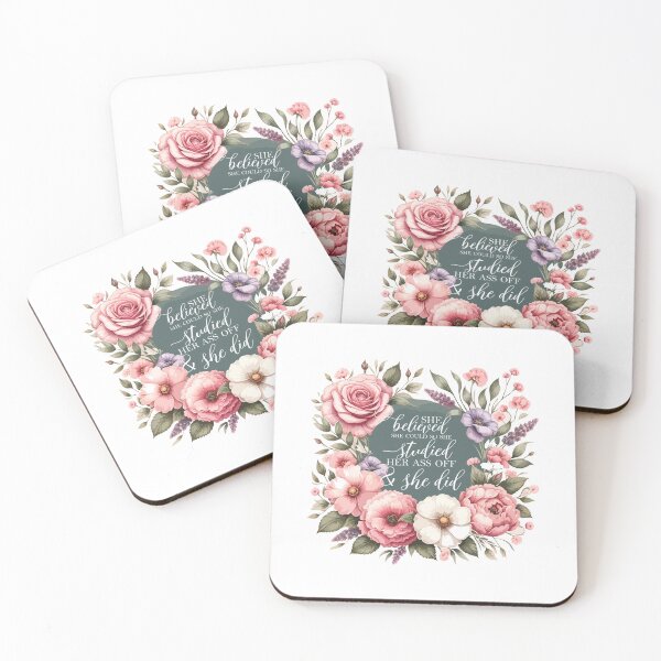 Item preview, She Believed She Could So She Studied Her Ass Off And She Did - Funny Women Graduation Floral  designed and sold by TeesYouWant.
