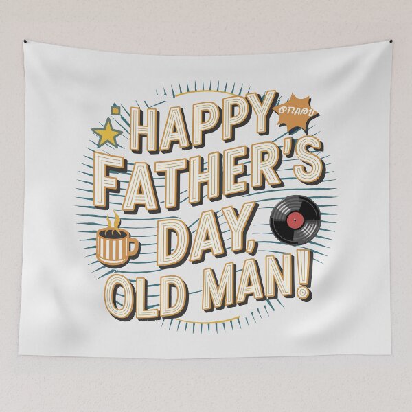 Item preview, Retro Neon Father's Day Typography: Happy Father's Day, Old Man! designed and sold by HahaHandlesHub.