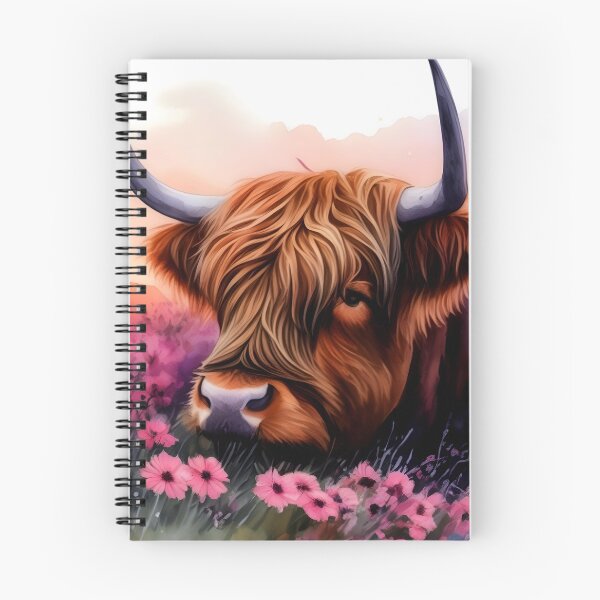 Item preview, Highland cow and pink flowers designed and sold by Nolan6.