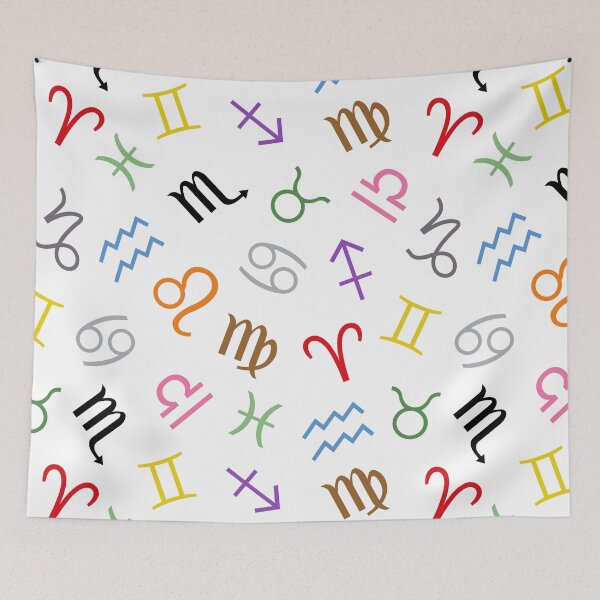 Item preview, Astrological Star Sign Symbols Pattern Color+White designed and sold by NataliePaskell.
