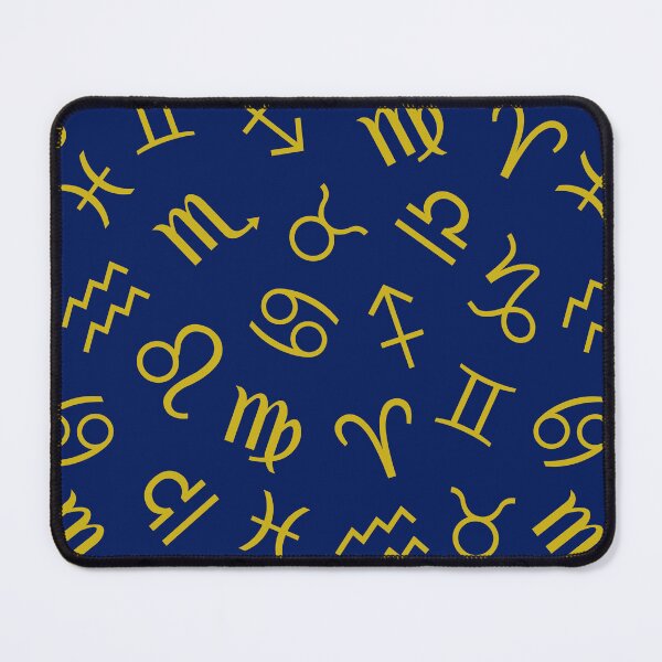 Item preview, Astrological Star Sign Symbols Pattern Gold+Dk Blue designed and sold by NataliePaskell.