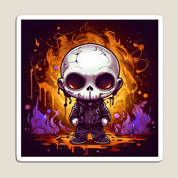 Item preview, Skullboy, fuego, esqueleto, chibi, lindo, estilo graffiti, decoración, diseño, arte callejero, espeluznante, arte callejero, dibujos animados designed and sold by DigitEclectic.
