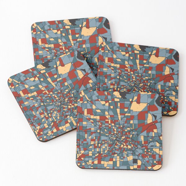 Item preview, Houston Earthtone City Map - Colorful Abstract Art Print designed and sold by Stadify.