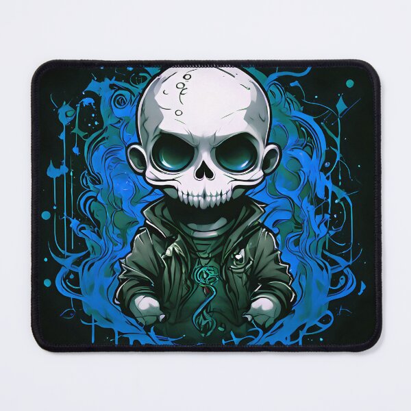 Item preview, Blue Skullboy, macabre, grim, skeleton, chibi, cute, graffiti style, decoration, design, street art, creepy, street art, cartoon designed and sold by DigitEclectic.