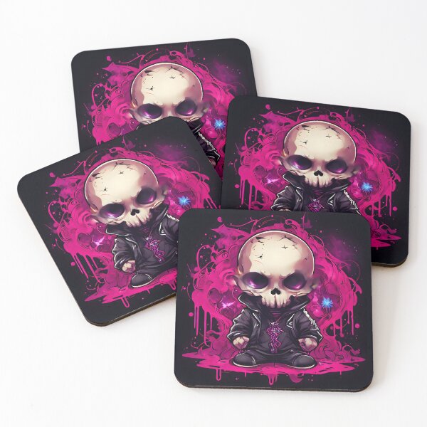 Item preview, Purple Skullboy, grim, macabre, skeleton,  chibi, cute, graffiti style, decoration, design, street art, creepy, street art, cartoon designed and sold by DigitEclectic.