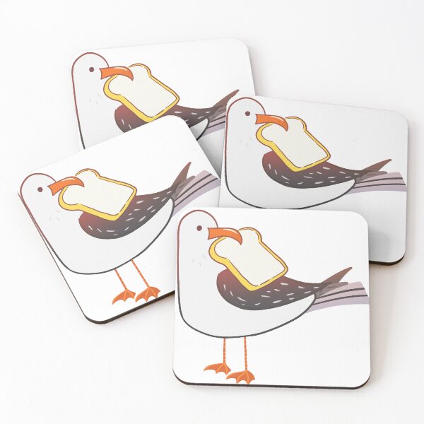 Item preview, Seagull with a slice of bread designed and sold by Sticker Sheep.